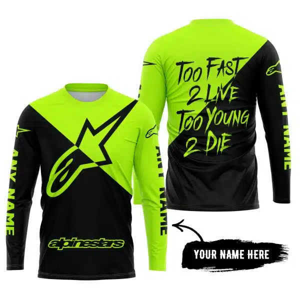 Too Fast To Live Too Young To Die - 3d All Over Printed - Alpinestars Neon - Image 5