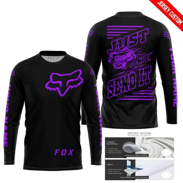 Premium Just Fckn Gonna Send It - Custom Name - Fox Racing - Purple Black - Image 4