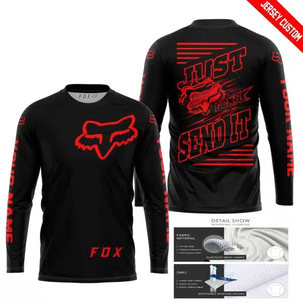 Premium Just Fckn Gonna Send It - Custom Name - Fox Racing - Red Black - Image 4