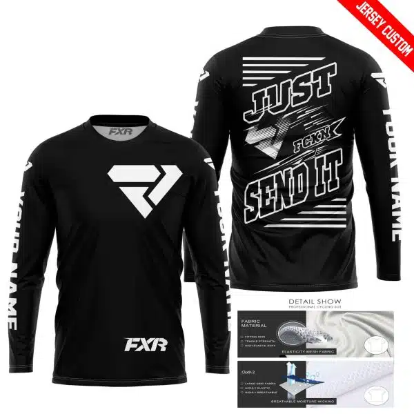 Premium Just Fckn Gonna Send It - Custom Name - Fxr Racing - White Black - Image 4