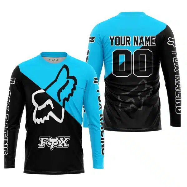 Premium Gift - Custom Name - Fox Racing - Sky Blue - Image 4