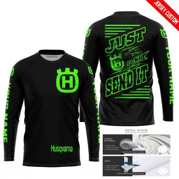Premium Just Fckn Gonna Send It - Custom Name - Husqvarna - Green Black - Image 4