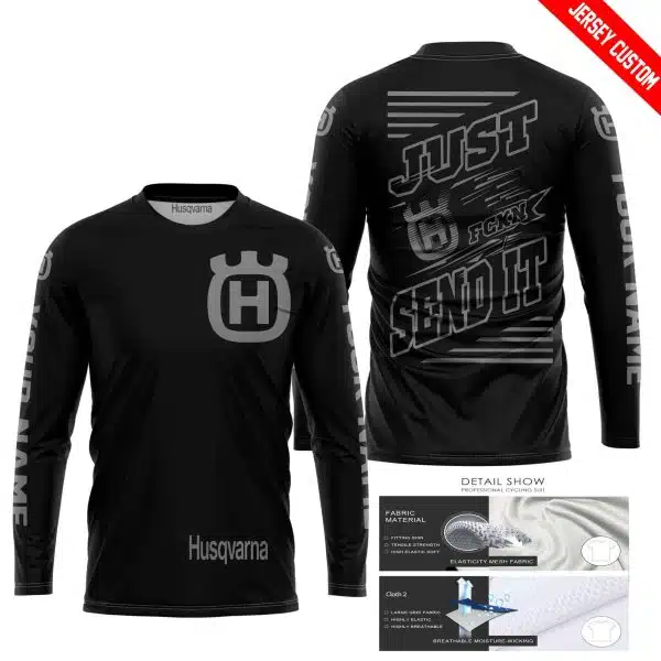 Premium Just Fckn Gonna Send It - Custom Name - Husqvarna - Grey Black - Image 4