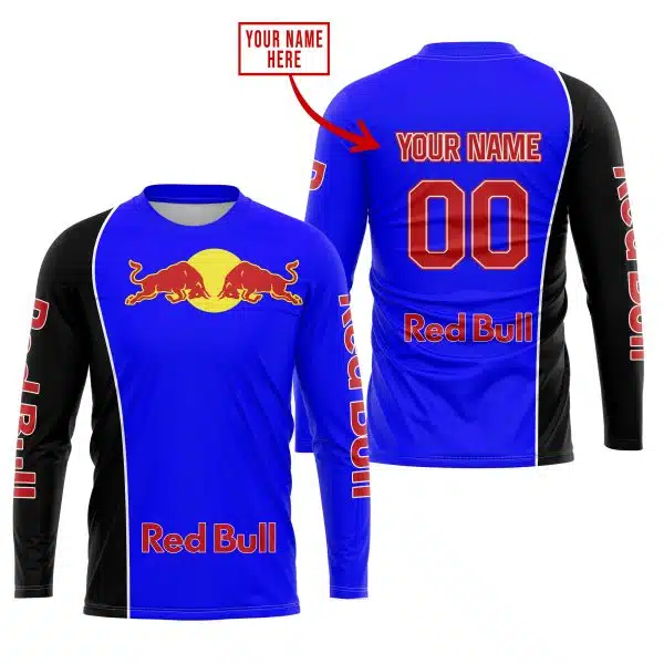Limited Edition - Custom Name Motocrocss V2 - Red Bull - Blue - Image 2