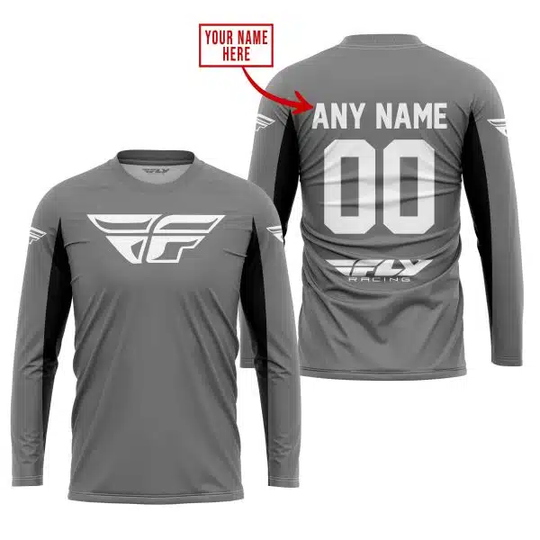 Custom Name Racing - Limited Edition - Fly Racing- Grey V2 - Image 2