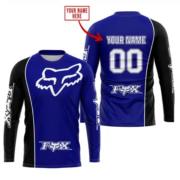 Limited Edition - Custom Name Motocrocss V2 - Fox Racing - Black Navy - Image 2