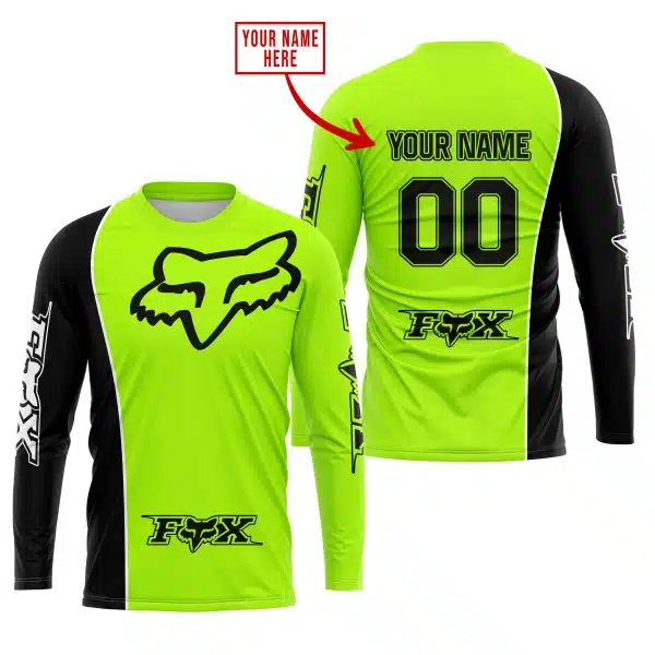 Limited Edition - Custom Name Motocrocss V2 - Fox Racing - Black Neon - Image 2