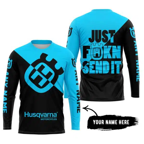 Just Fkcn Send It - 3d All Over Printed - Husqvarna Sky Blue - Image 5