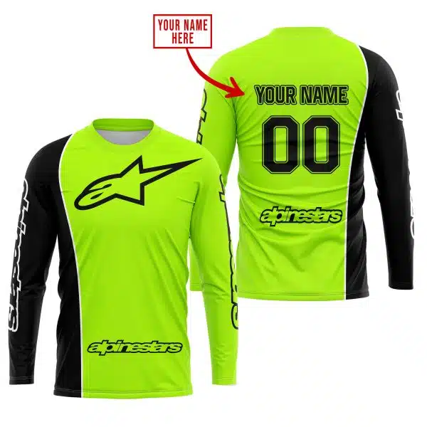 Limited Edition - Custom Name Motocrocss V2 - Alpinestars Black Neon - Image 2
