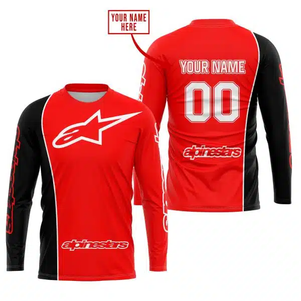 Limited Edition - Custom Name Motocrocss V2 - Alpinestars Black Red - Image 2