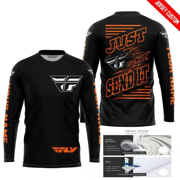Premium Just Fckn Gonna Send It - Custom Name - Fly Racing - Orange Black - Image 4