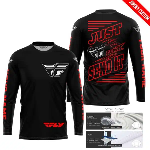 Premium Just Fckn Gonna Send It - Custom Name - Fly Racing - Red Black - Image 4