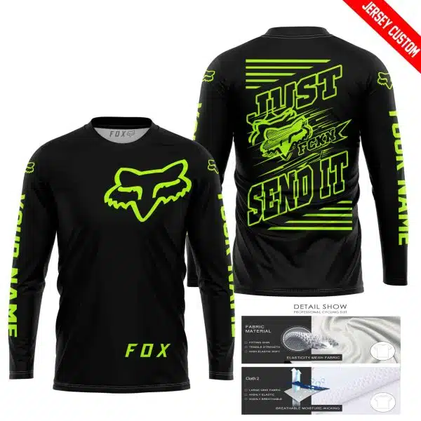 Premium Just Fckn Gonna Send It - Custom Name - Fox Racing - Neon Black - Image 4
