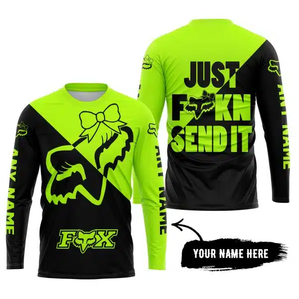 Just Fckn Send It – 3d All Over Printed – Fox Racing Girl – Neon - Image 5