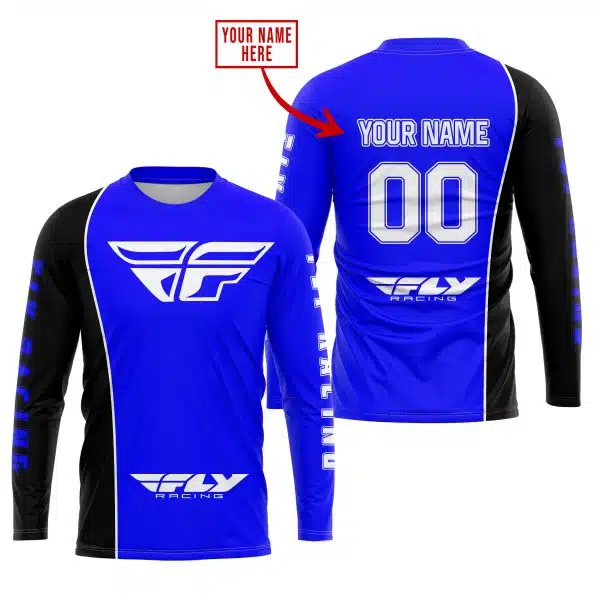 Limited Edition - Custom Name Motocrocss V2 - Fly Racing Blue - Image 2