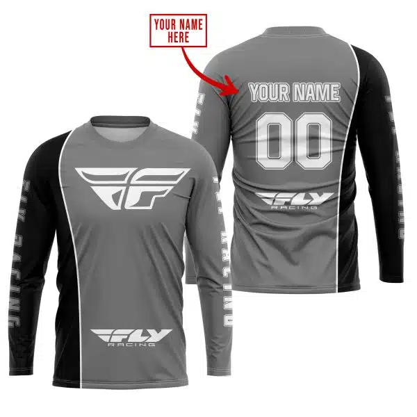 Limited Edition - Custom Name Motocrocss V2 - Fly Racing Grey - Image 2
