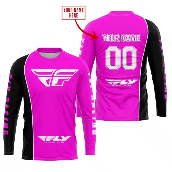 Limited Edition - Custom Name Motocrocss V2 - Fly Racing Pink - Image 2