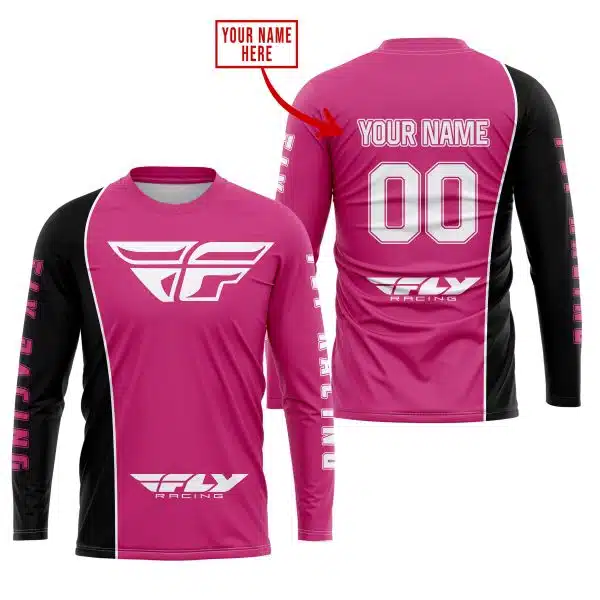 Limited Edition - Custom Name Motocrocss V2 - Fly Racing Pink 1 - Image 2