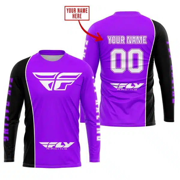 Limited Edition - Custom Name Motocrocss V2 - Fly Racing Purple - Image 2