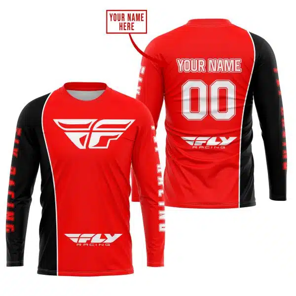 Limited Edition - Custom Name Motocrocss V2 - Fly Racing Red - Image 2
