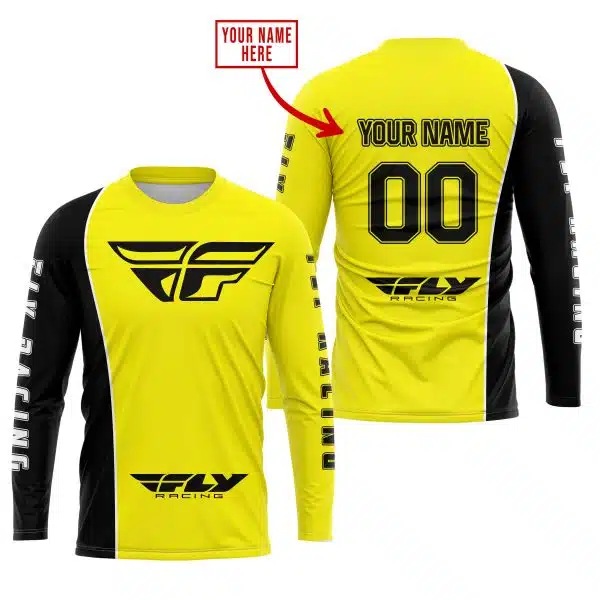 Limited Edition - Custom Name Motocrocss V2 - Fly Racing Yellow - Image 2