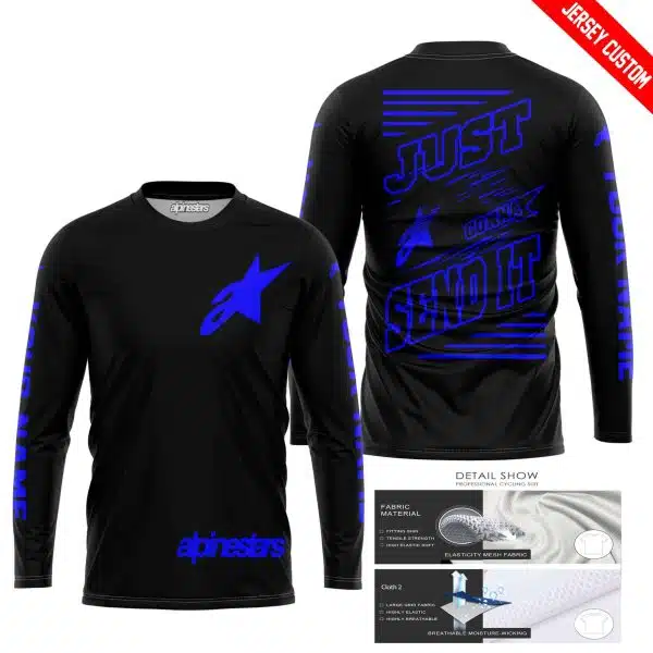 Premium Just Fckn Gonna Send It - Custom Name - Alpinestars - Blue Black - Image 4