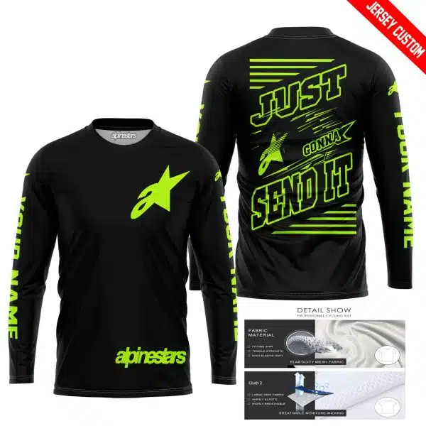 Premium Just Fckn Gonna Send It - Custom Name - Alpinestars - Neon Black - Image 3