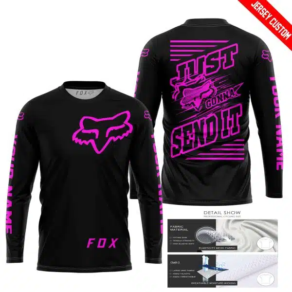 Premium Just Fckn Gonna Send It - Custom Name - Fox Racing - Pink Black - Image 3