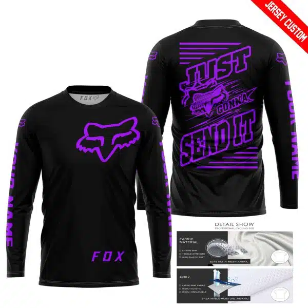 Premium Just Fckn Gonna Send It - Custom Name - Fox Racing - Purple Black - Image 3