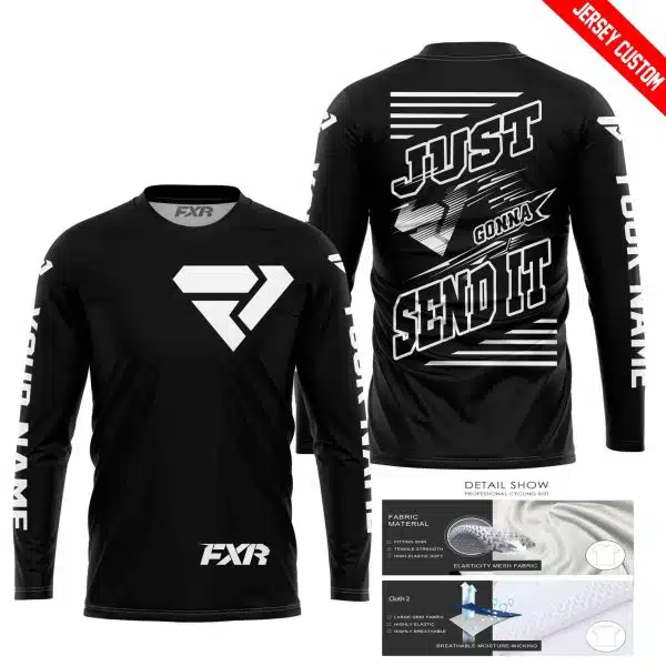 Premium Just Fckn Gonna Send It - Custom Name - Fxr Racing - White Black - Image 3