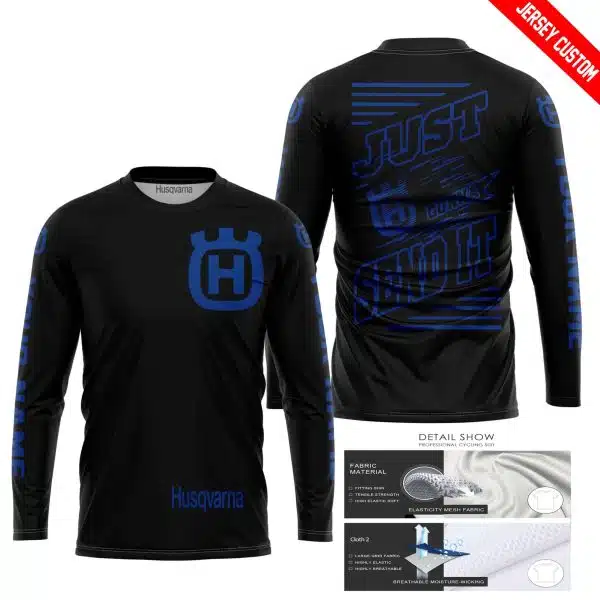 Premium Just Fckn Gonna Send It - Custom Name - Husqvarna - Blue Black - Image 3