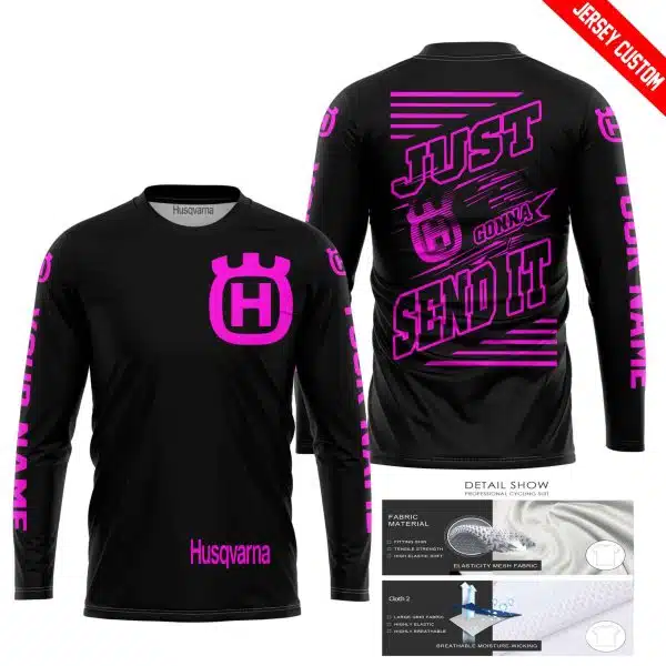 Premium Just Fckn Gonna Send It - Custom Name - Husqvarna - Pink Black - Image 8