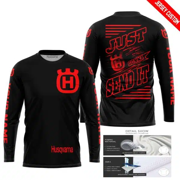Premium Just Fckn Gonna Send It - Custom Name - Husqvarna - Red Black - Image 3