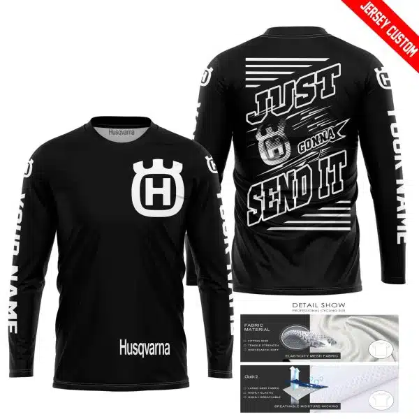 Premium Just Fckn Gonna Send It - Custom Name - Husqvarna - White Black - Image 3