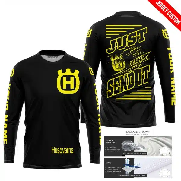 Premium Just Fckn Gonna Send It - Custom Name - Husqvarna - Yellow Black - Image 3