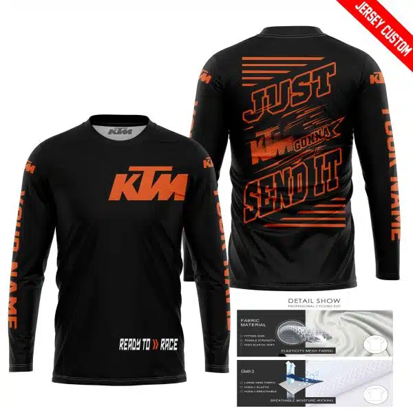 Premium Just Fckn Gonna Send It - Custom Name - Ktm Racing - Orange Black - Image 3