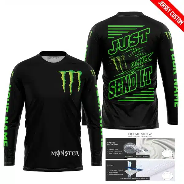Premium Just Fckn Gonna Send It - Custom Name - Monster Energy - Green Black - Image 8
