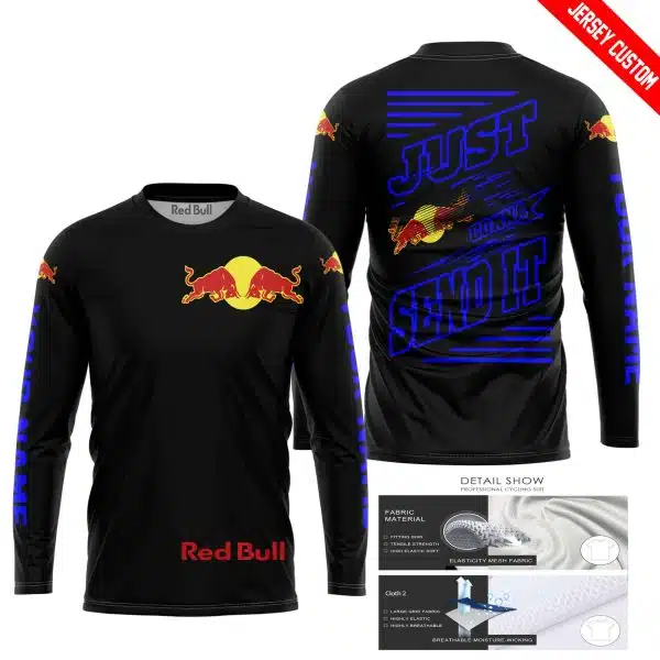 Premium Just Fckn Gonna Send It - Custom Name - Red Bull - Blue Black - Image 3