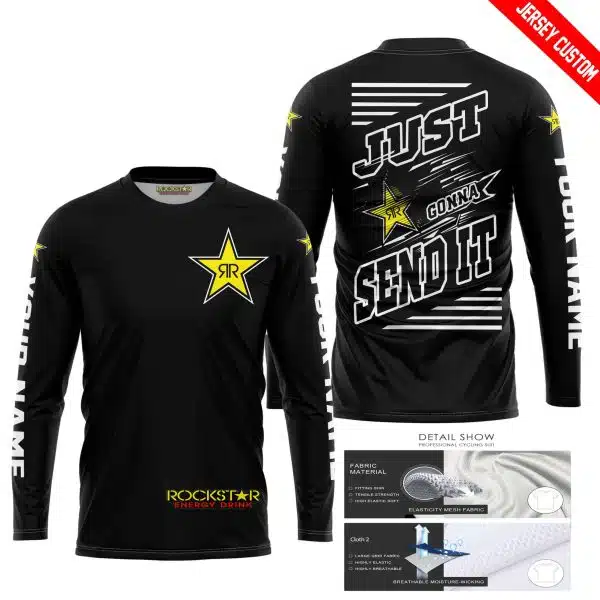Premium Just Fckn Gonna Send It - Custom Name - Rockstar Energy - White Black - Image 3