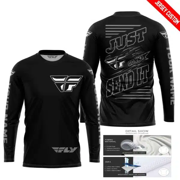 Premium Just Fckn Gonna Send It - Custom Name - Fly Racing - Grey Black - Image 3
