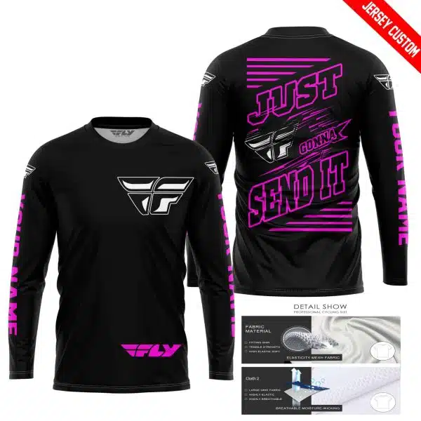 Premium Just Fckn Gonna Send It - Custom Name - Fly Racing - Pink Black - Image 3