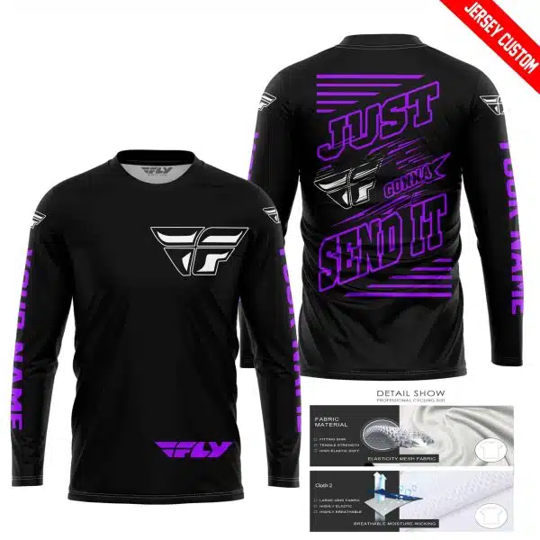 Premium Just Fckn Gonna Send It - Custom Name - Fly Racing - Purple Black - Image 3