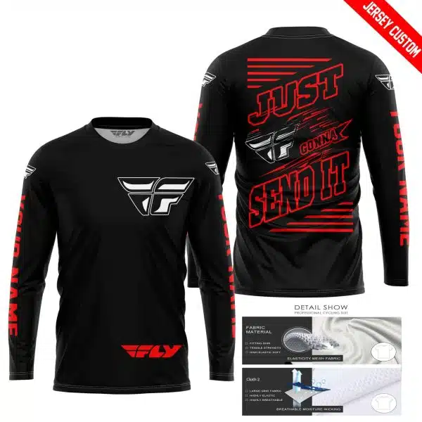 Premium Just Fckn Gonna Send It - Custom Name - Fly Racing - Red Black - Image 3