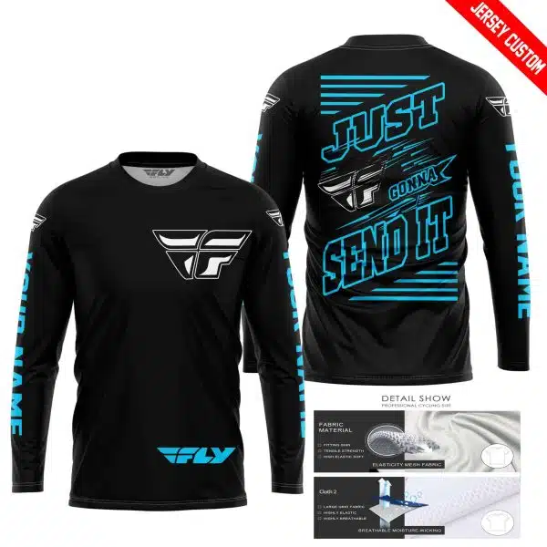 Premium Just Fckn Gonna Send It - Custom Name - Fly Racing - Sky Blue Black - Image 3