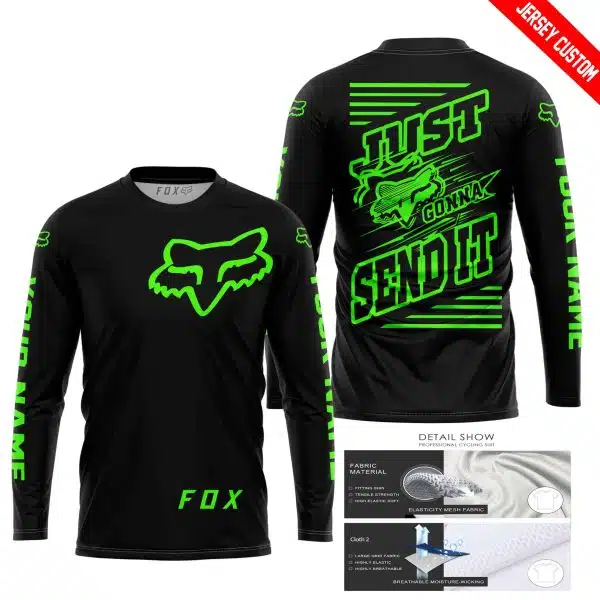 Premium Just Fckn Gonna Send It - Custom Name - Fox Racing - Green Black - Image 3