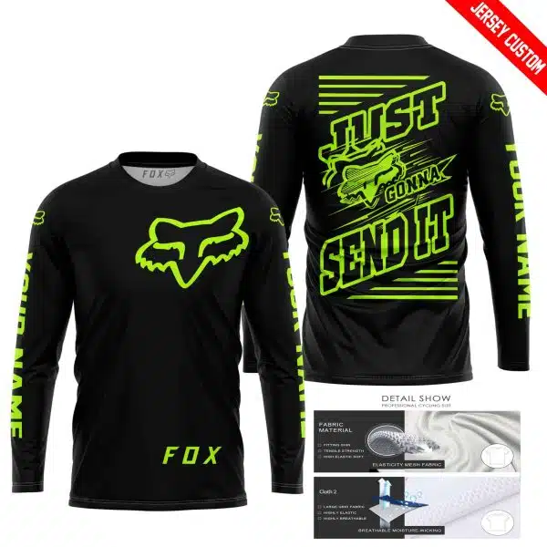 Premium Just Fckn Gonna Send It - Custom Name - Fox Racing - Neon Black - Image 3