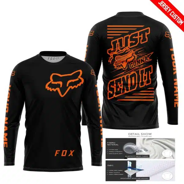 Premium Just Fckn Gonna Send It - Custom Name - Fox Racing - Orange Black - Image 3