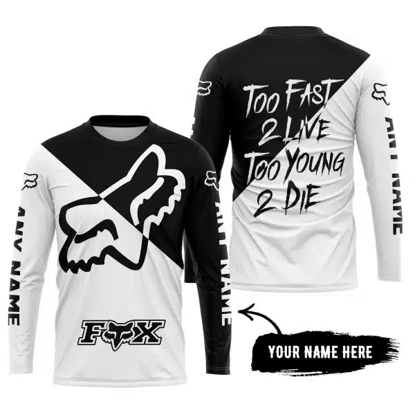 Too Fast To Live Too Young To Die - 3d All Over Printed - Fox Racing - Black - Image 5