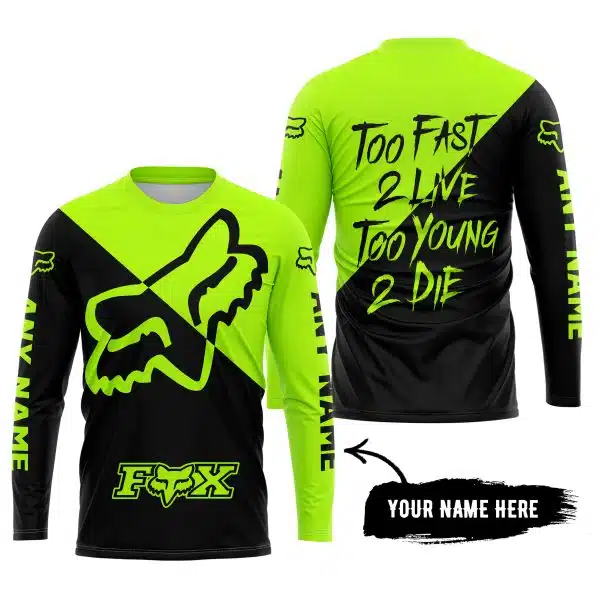 Too Fast To Live Too Young To Die - 3d All Over Printed - Fox Racing - Neon - Image 5