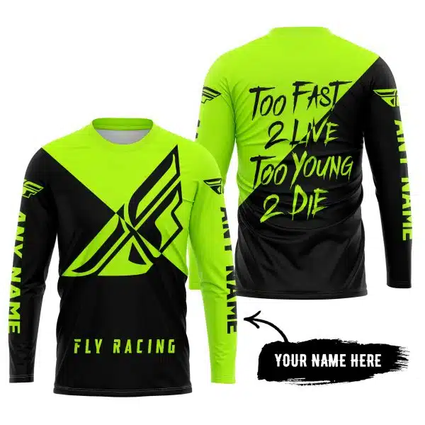 Too Fast To Live Too Young To Die - 3d All Over Printed - Fly Racing Neon - Image 5